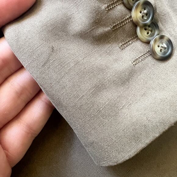 Ibiza Men's Silk Linen Blend Lightweight Blazer 46 L Brown Salada Sportcoat - Picture 13 of 15